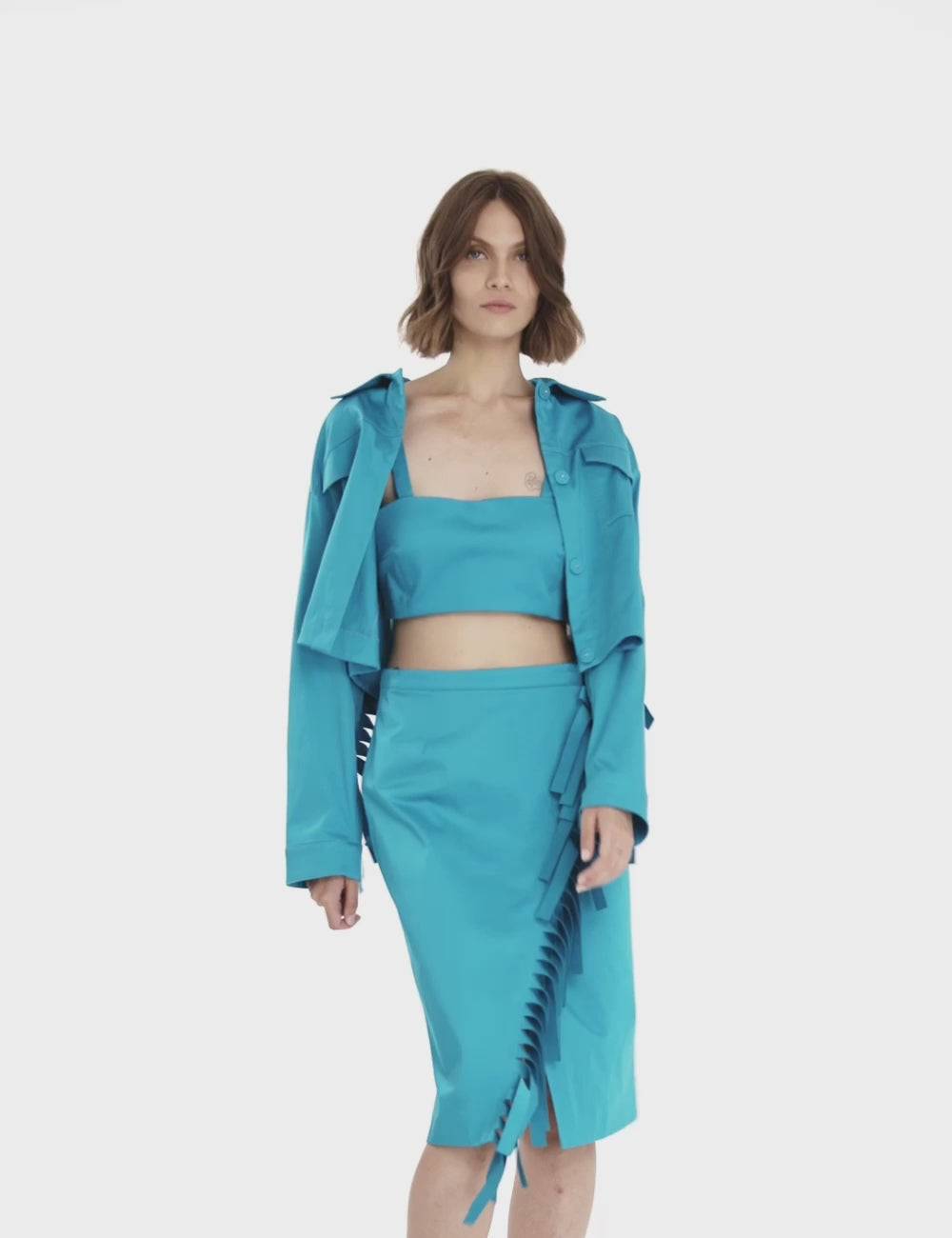 Jijil Giacca crop con frange In Vendita