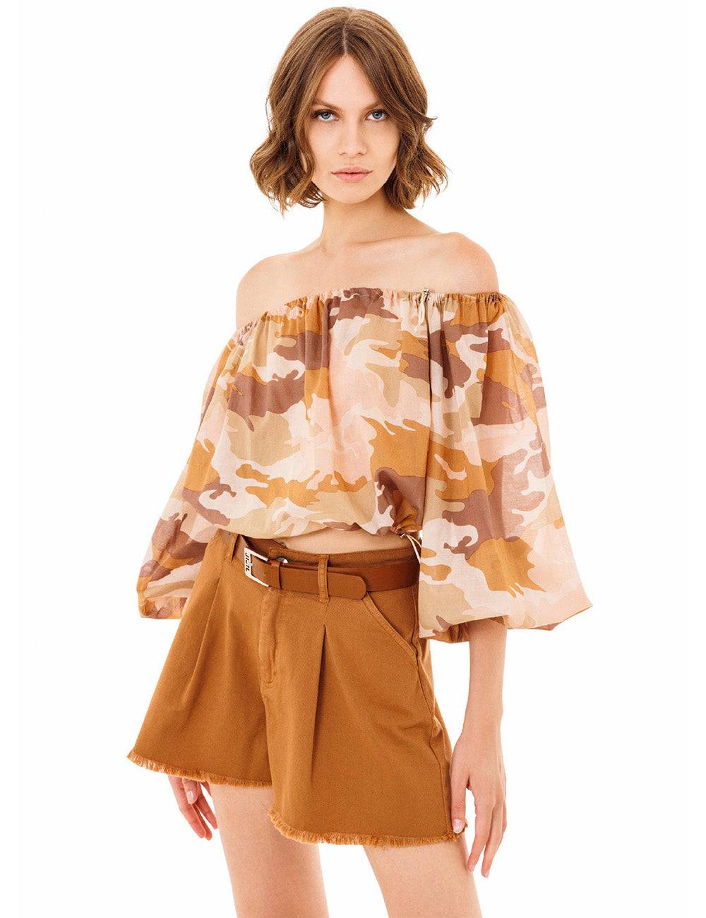 Jijil Shorts in cotone con bordo sfrangiato Offerta speciale