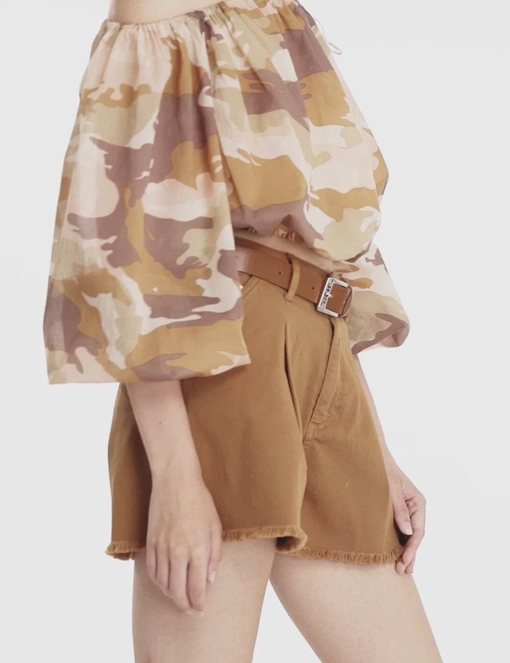 Jijil Shorts in cotone con bordo sfrangiato Offerta speciale