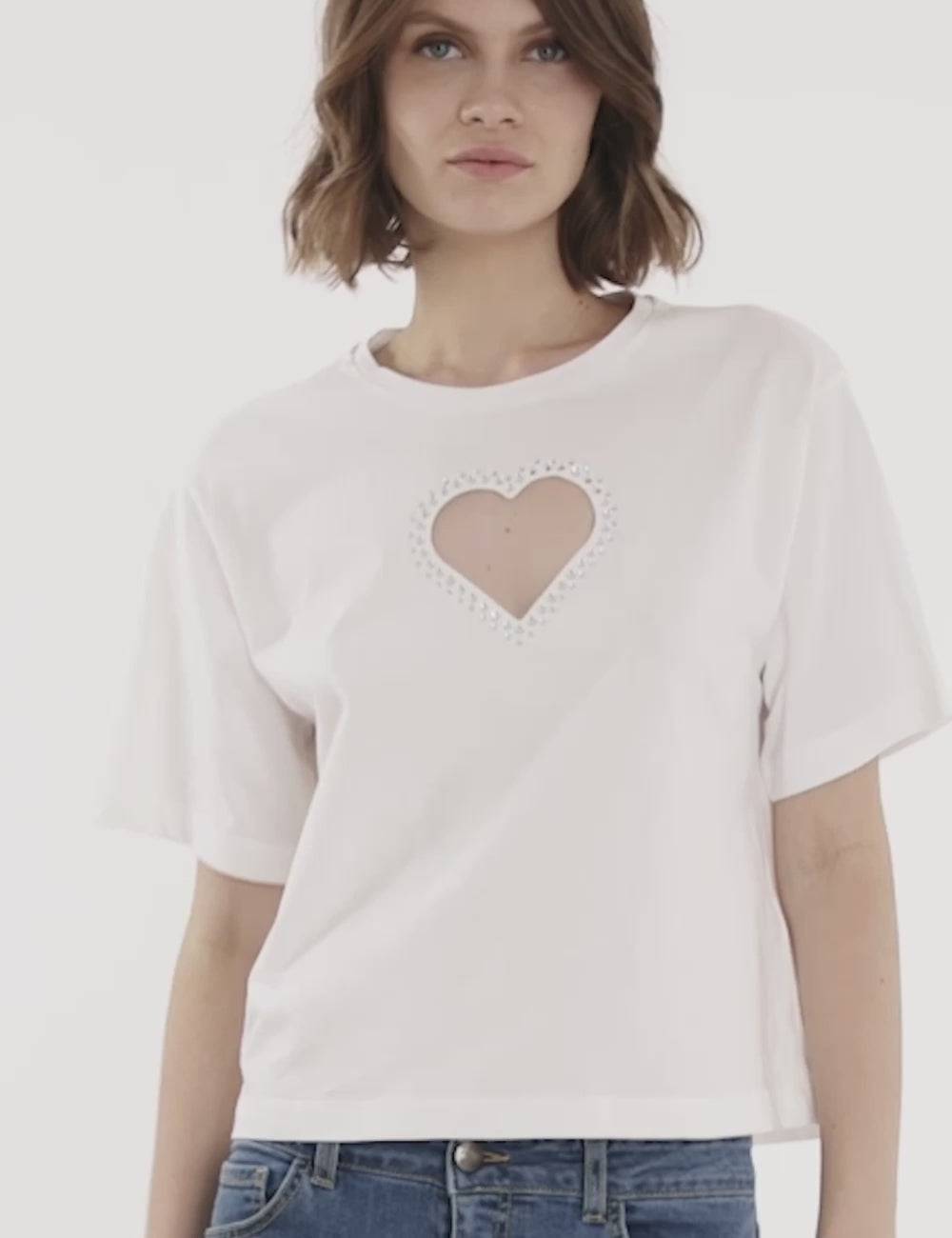 Jijil T-shirt con inserto a cuore Nuova