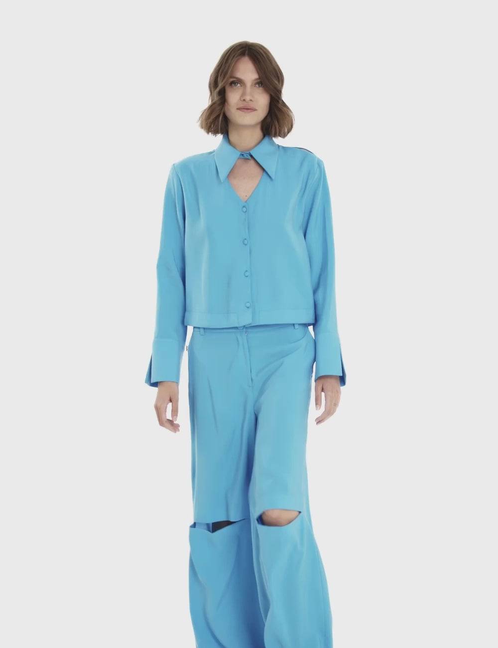 Jijil Blusa con scollo fronte retro In Linea