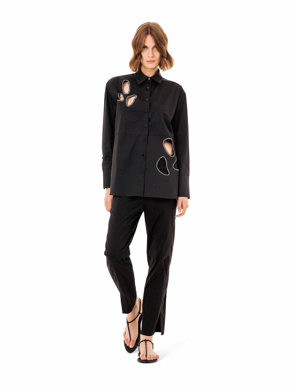Jijil Camicia in misto cotone con inserti Nuovo