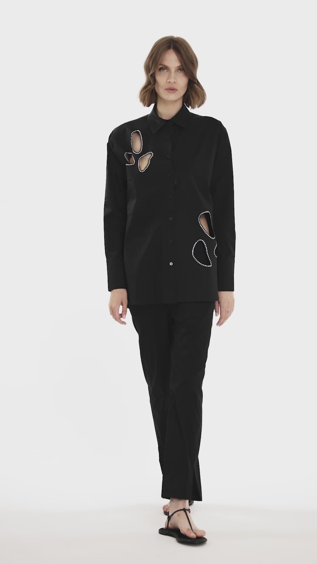 Jijil Camicia in misto cotone con inserti Nuovo