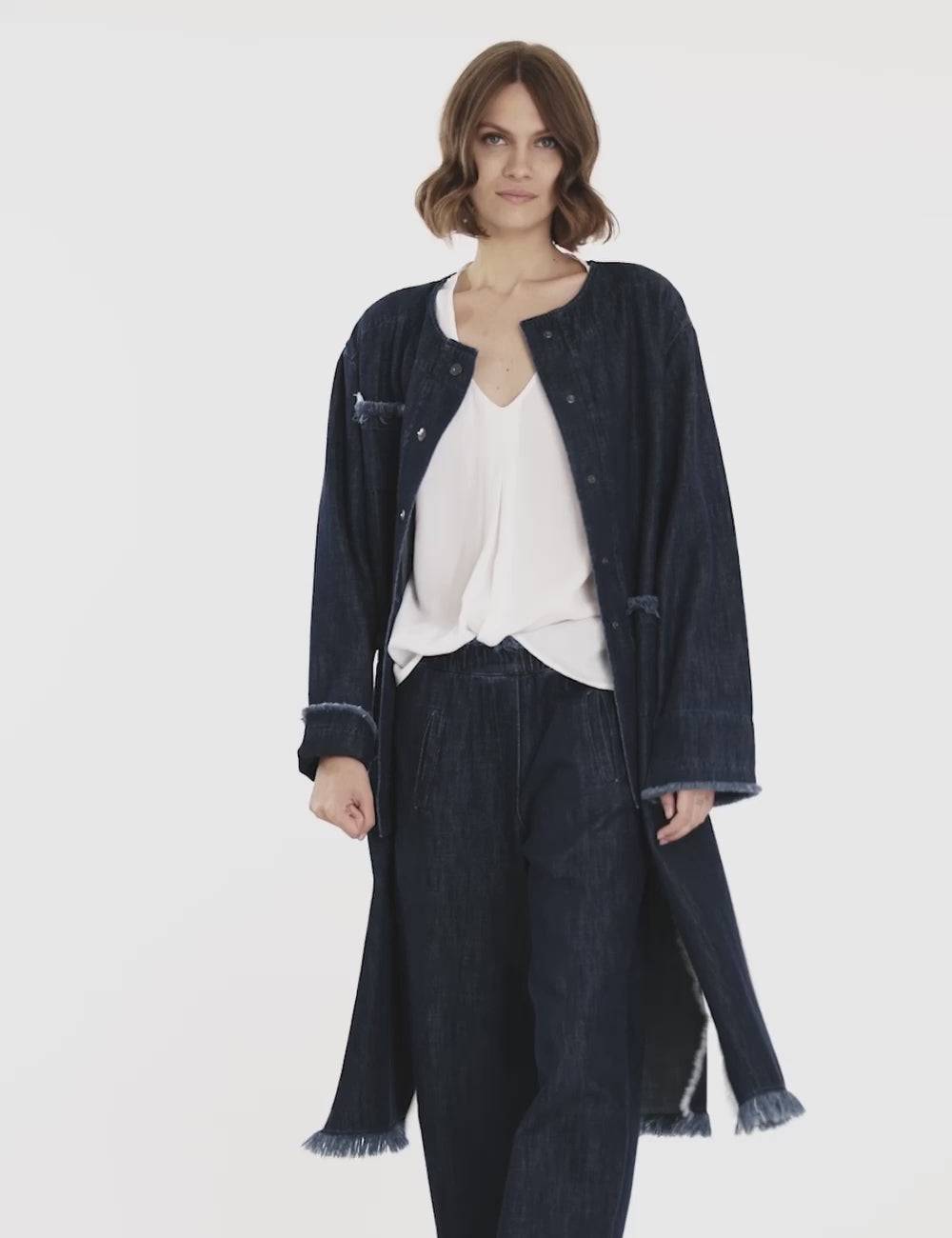 Jijil Pantalone in denim con fondo sfrangiato Negozi Online