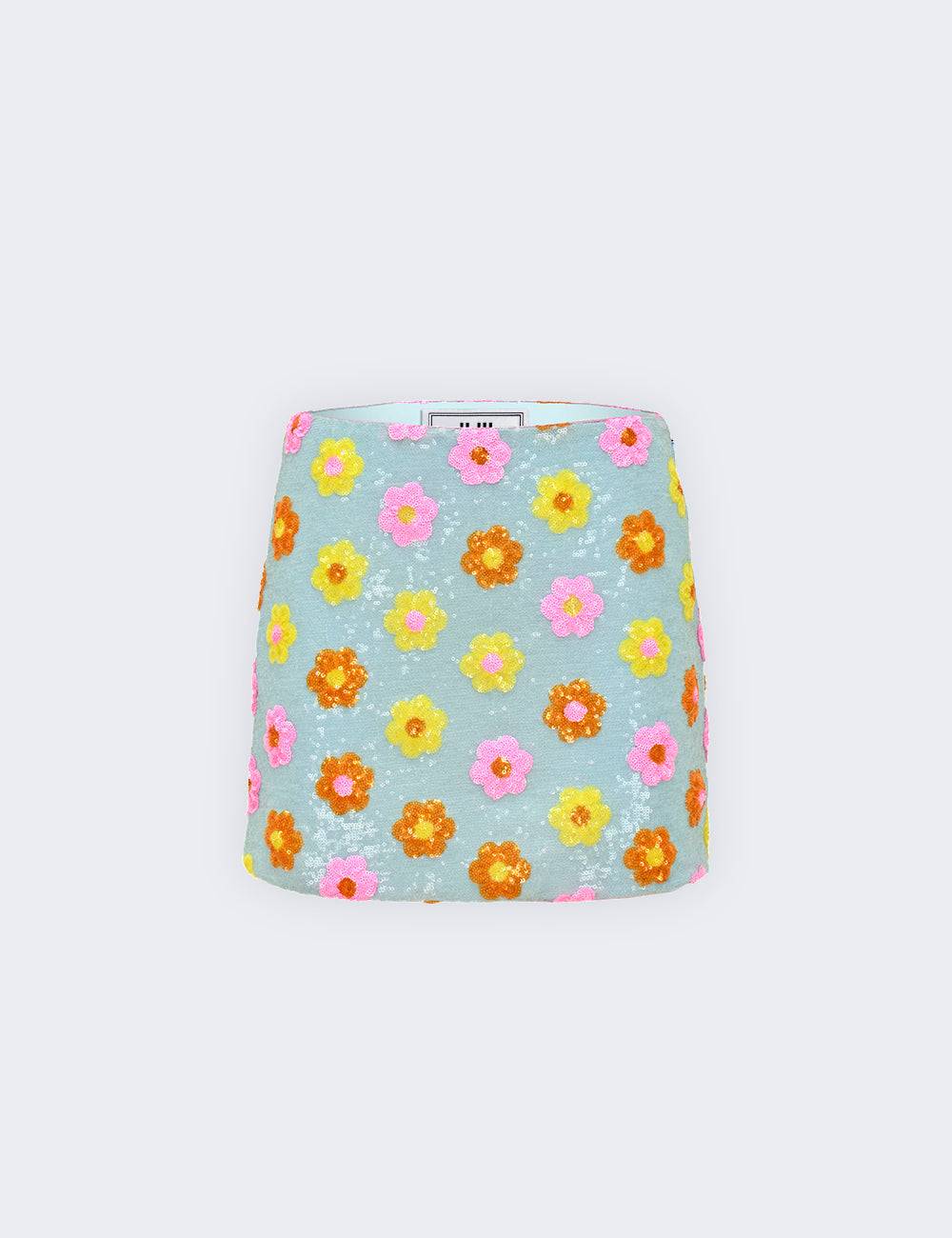 Jijil Gonna con paillettes e fiori Promozione Limitata