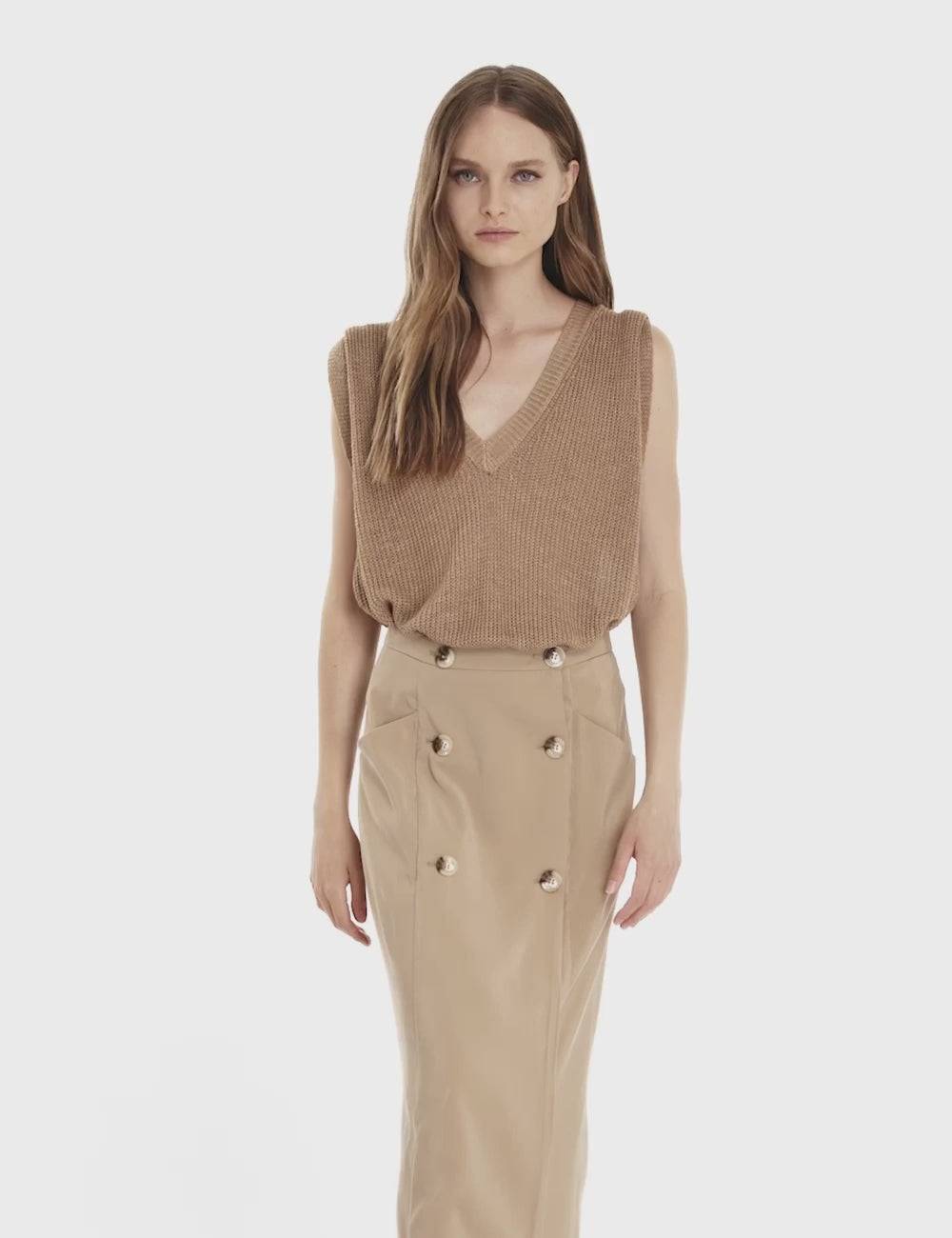 Jijil Maglia smanicata con scollo a V Fino Al -60%
