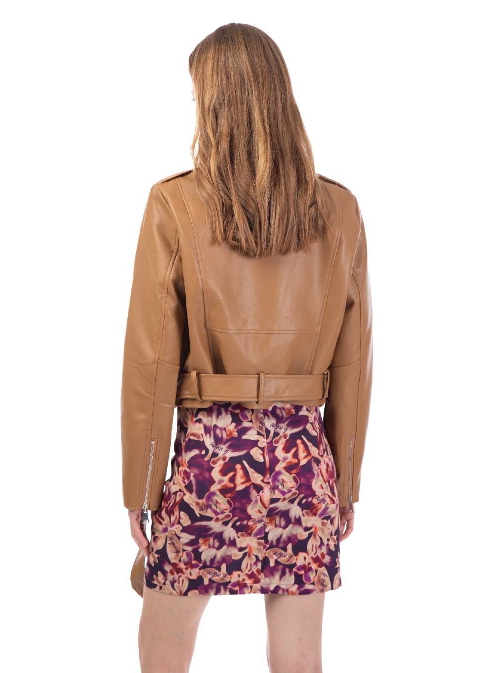 Le Volière Chiodo in ecopelle beige Outlet