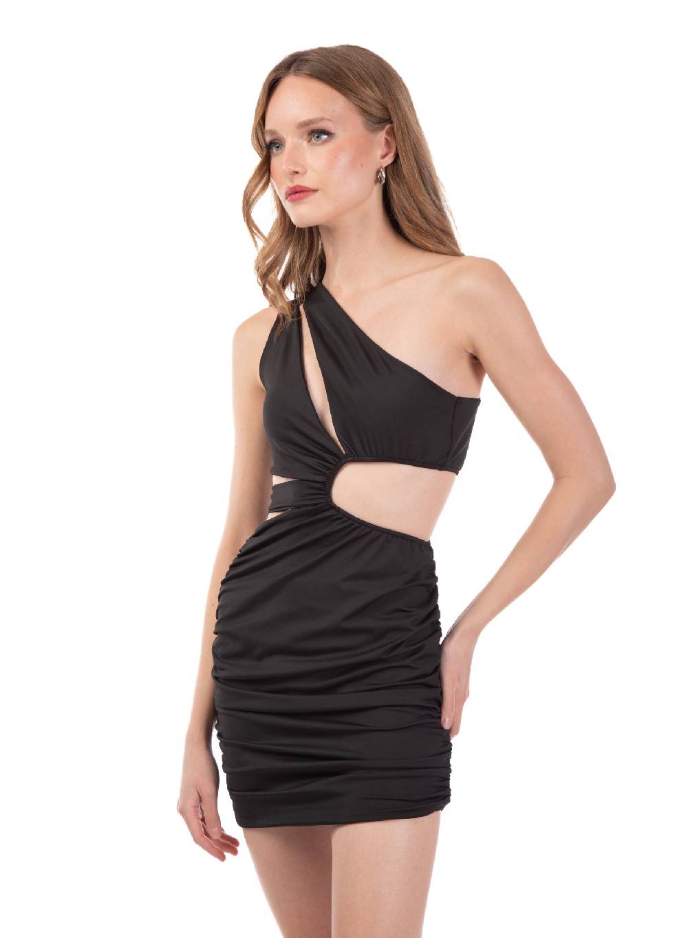 Le Volière Vestito elasticizzato nero con fori Lightning offer