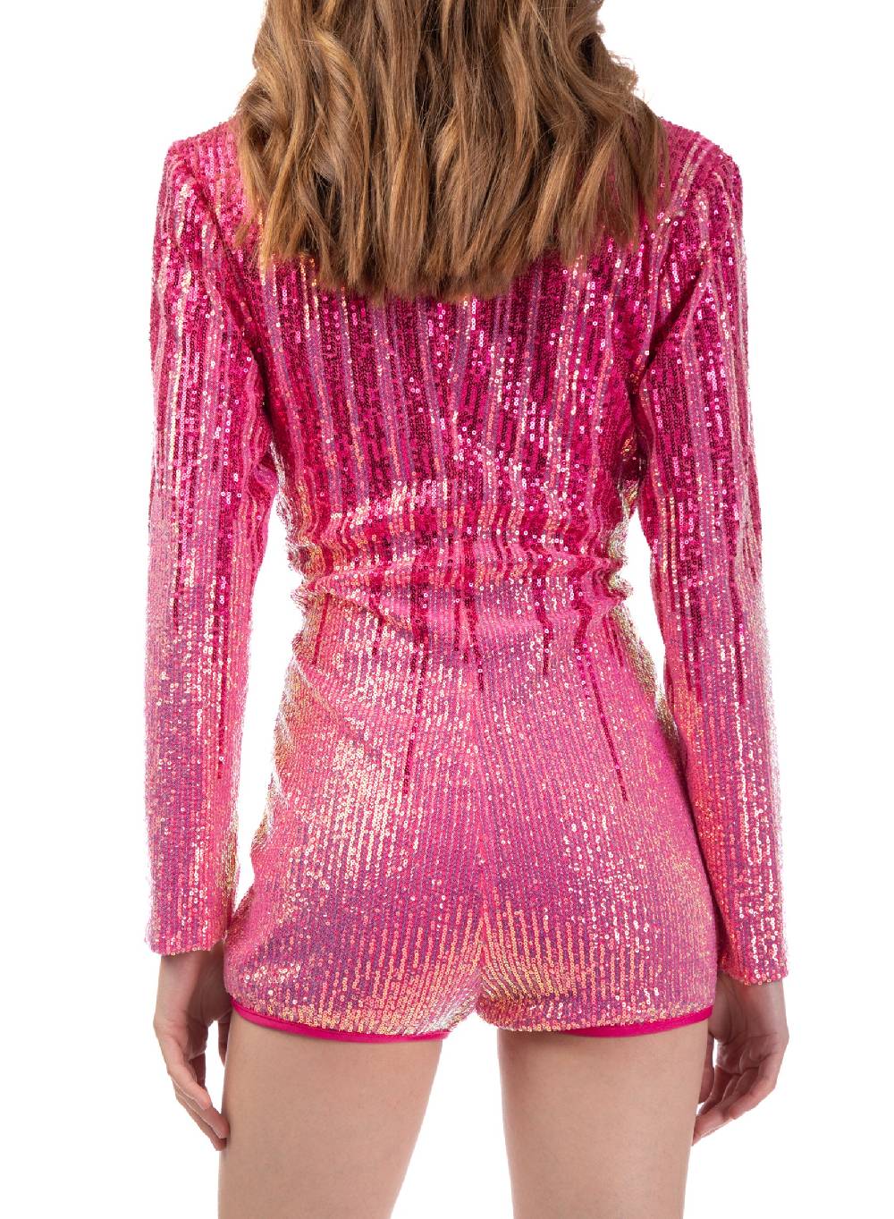 Le Volière Jumpsuit di paillettes rosa degradè Offerte giornaliere