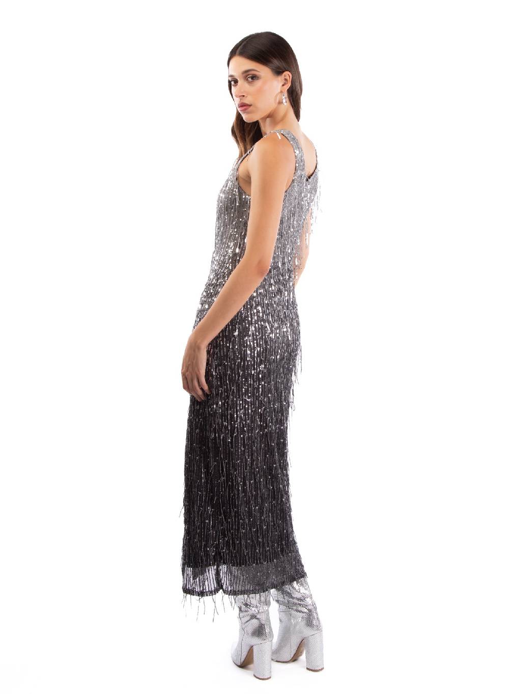 Le Volière DAISY Vestito grigio di paillettes Fino al 55% di sconto