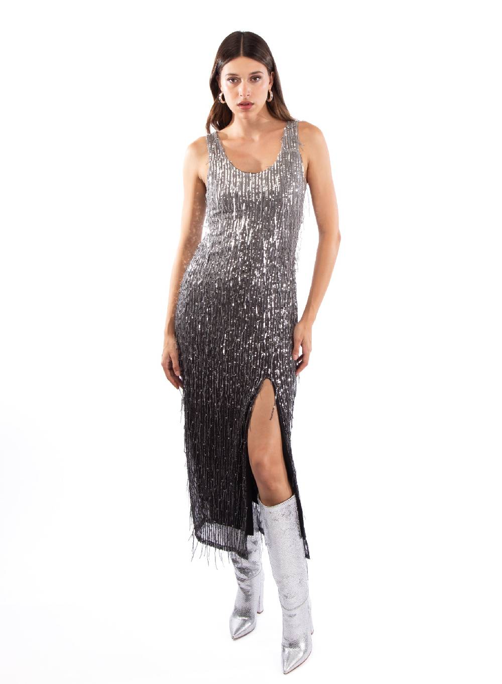 Le Volière DAISY Vestito grigio di paillettes Fino al 55% di sconto