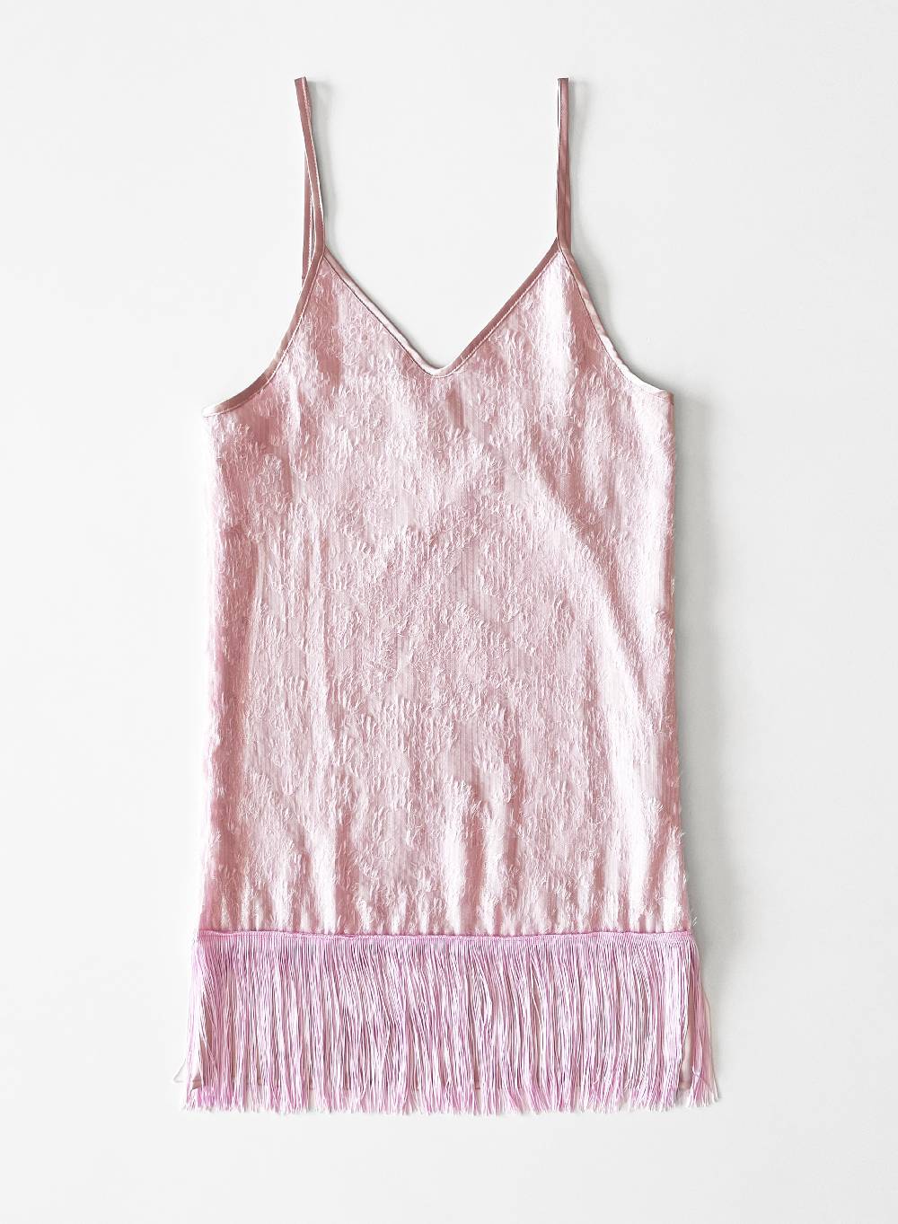 Le Volière MADISON Vestito rosa di paillettes con frange Trasporto libero internazionale