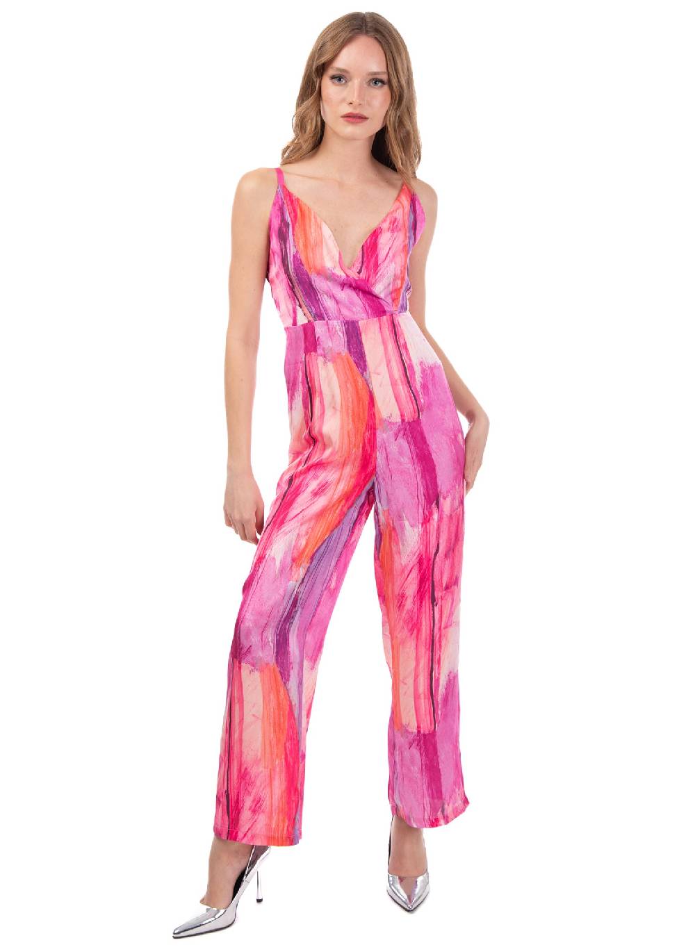 Le Volière Jumpsuit in fantasia fucsia In vendita