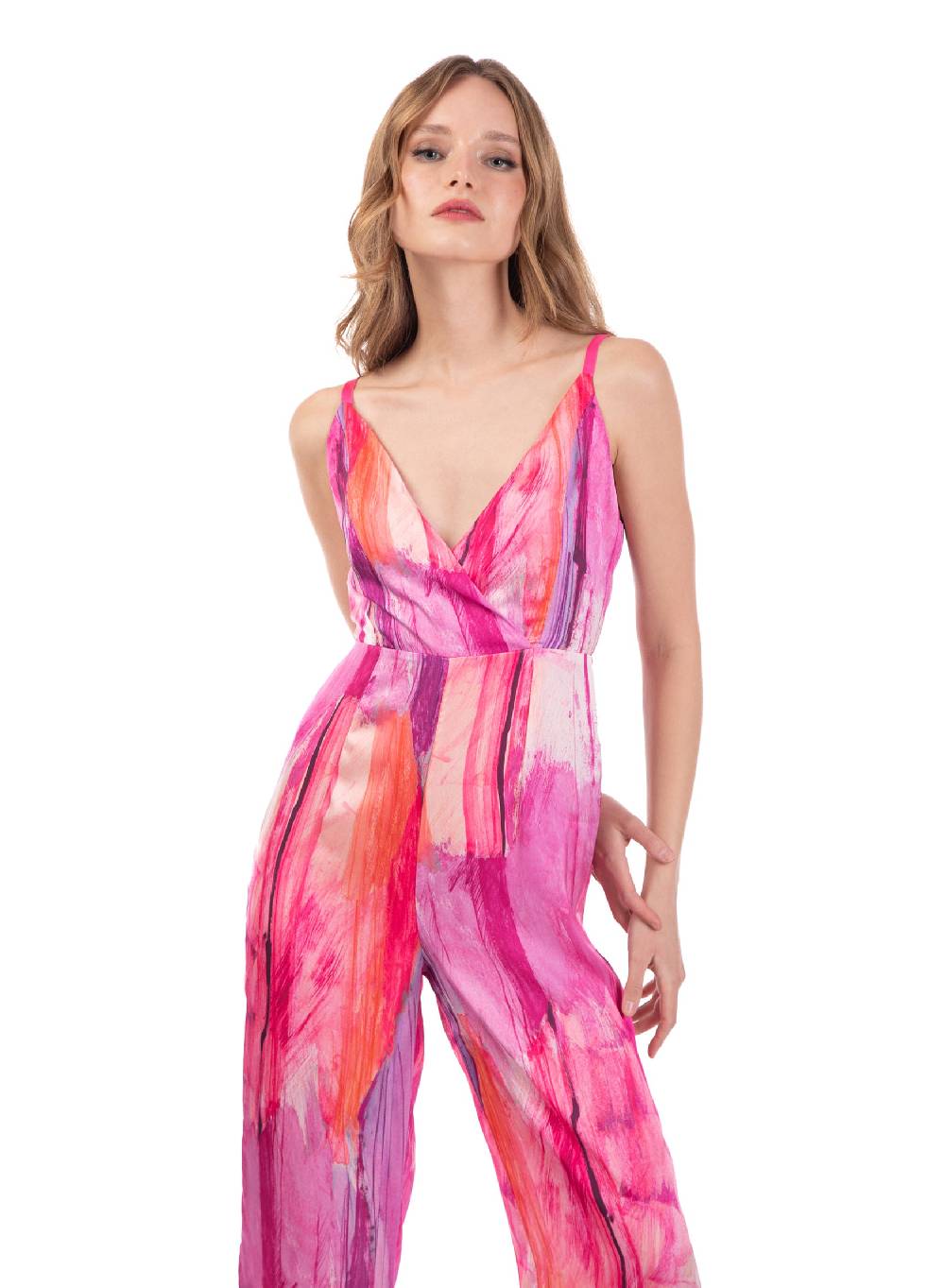 Le Volière Jumpsuit in fantasia fucsia In vendita