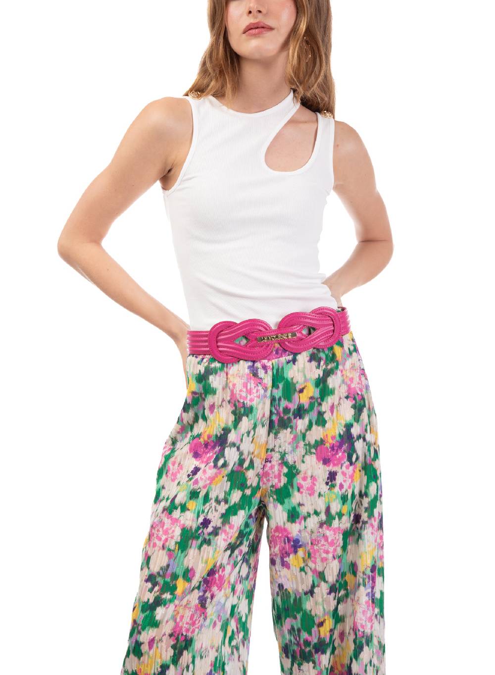Le Volière Pantalone ampio floreale Promozione