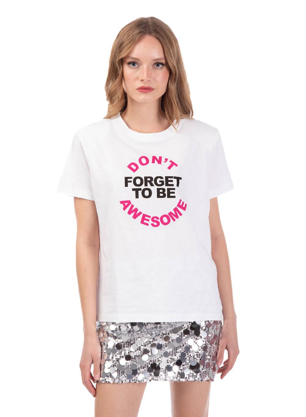 Le Volière T-shirt bianca 'Don't forget to be awesome' Affare Del Giorno