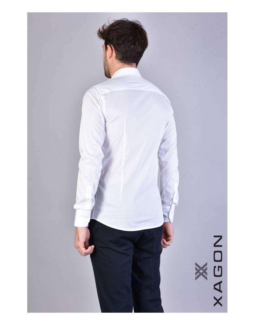 La haine inside us CAMICIA PAMATE Stretch Slim Fit Bianco Soddisfazione Garantita