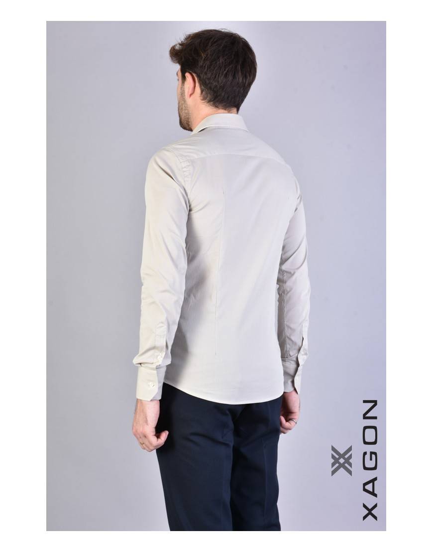 La haine inside us CAMICIA PAMATE Stretch Slim Fit Beige Qualità Garantita