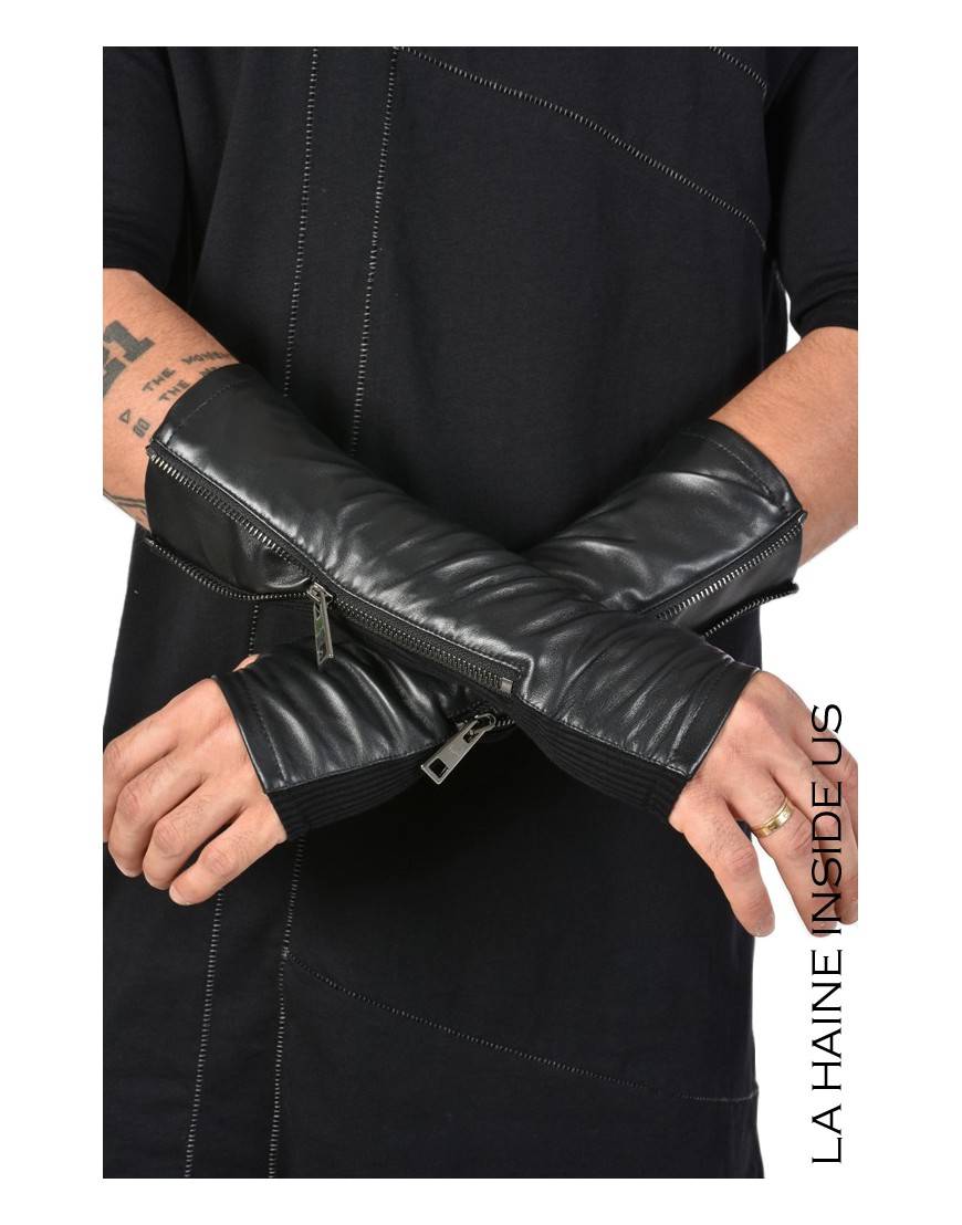 La haine inside us - PERMANENTE - 4B CALLIOPE MANICOTTO Pelle Nero Saldi