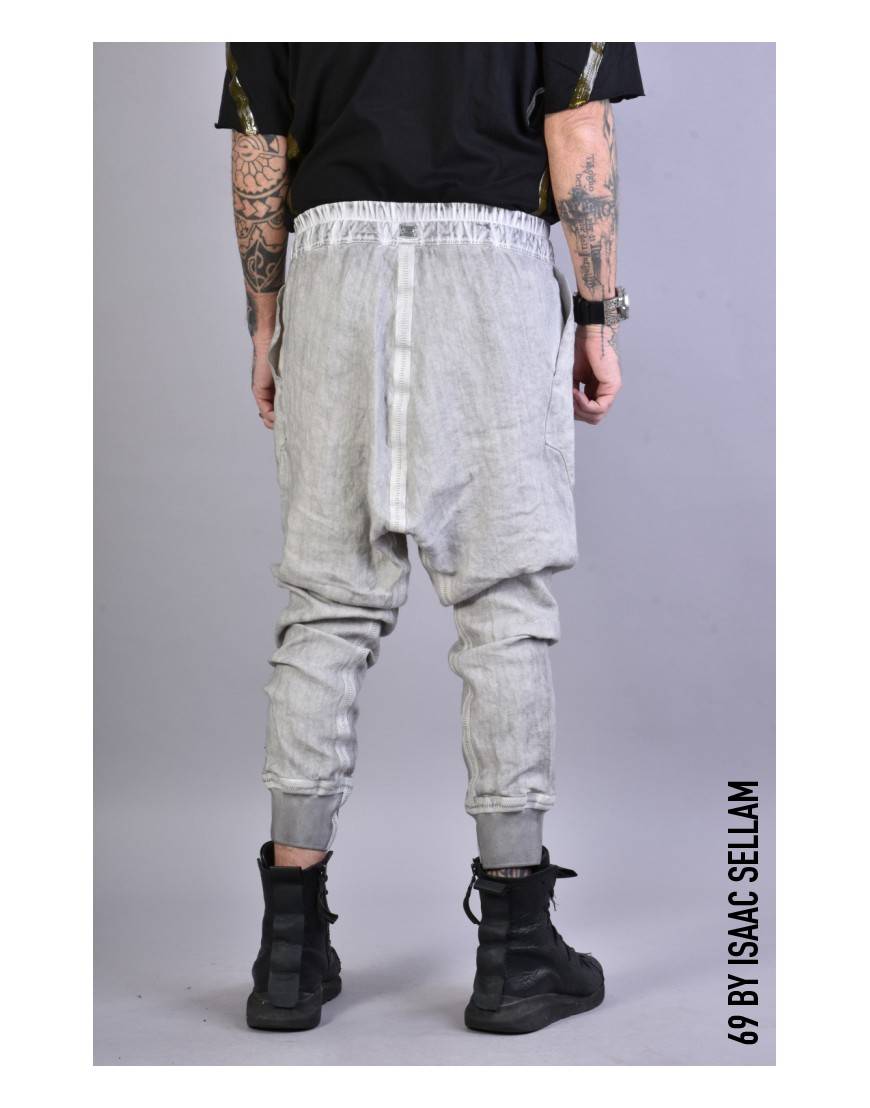 La haine inside us PANTS BANDE LINEN Grey Promozione temporanea