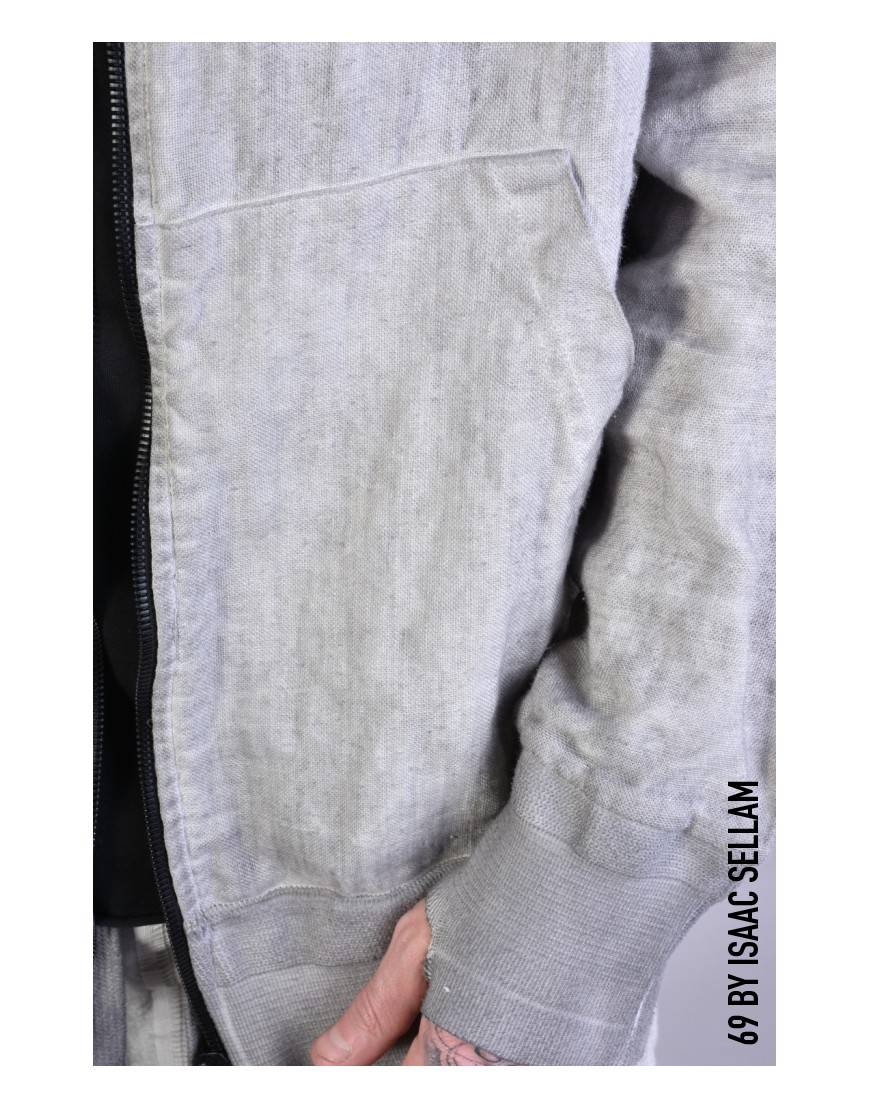 La haine inside us ZIPPY HOOD LINEN Grey Outlet