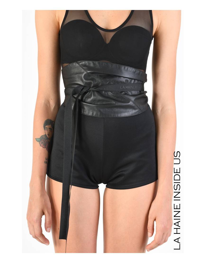 La haine inside us - PERMANENTE - 4B CIBELE FOULARD Pelle Nero Saldi