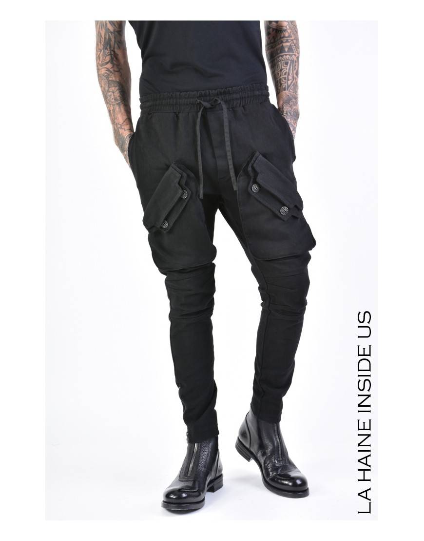 La haine inside us 3B LM146 PANTALONE Nero Consegna Veloce