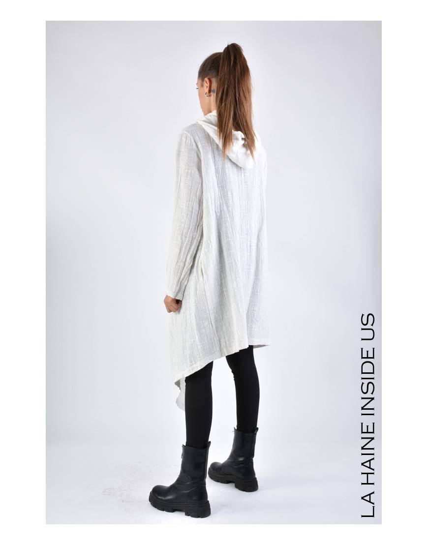La haine inside us 3J LM164 CARDIGAN UNISEX D Bianco Prezzo Ridotto