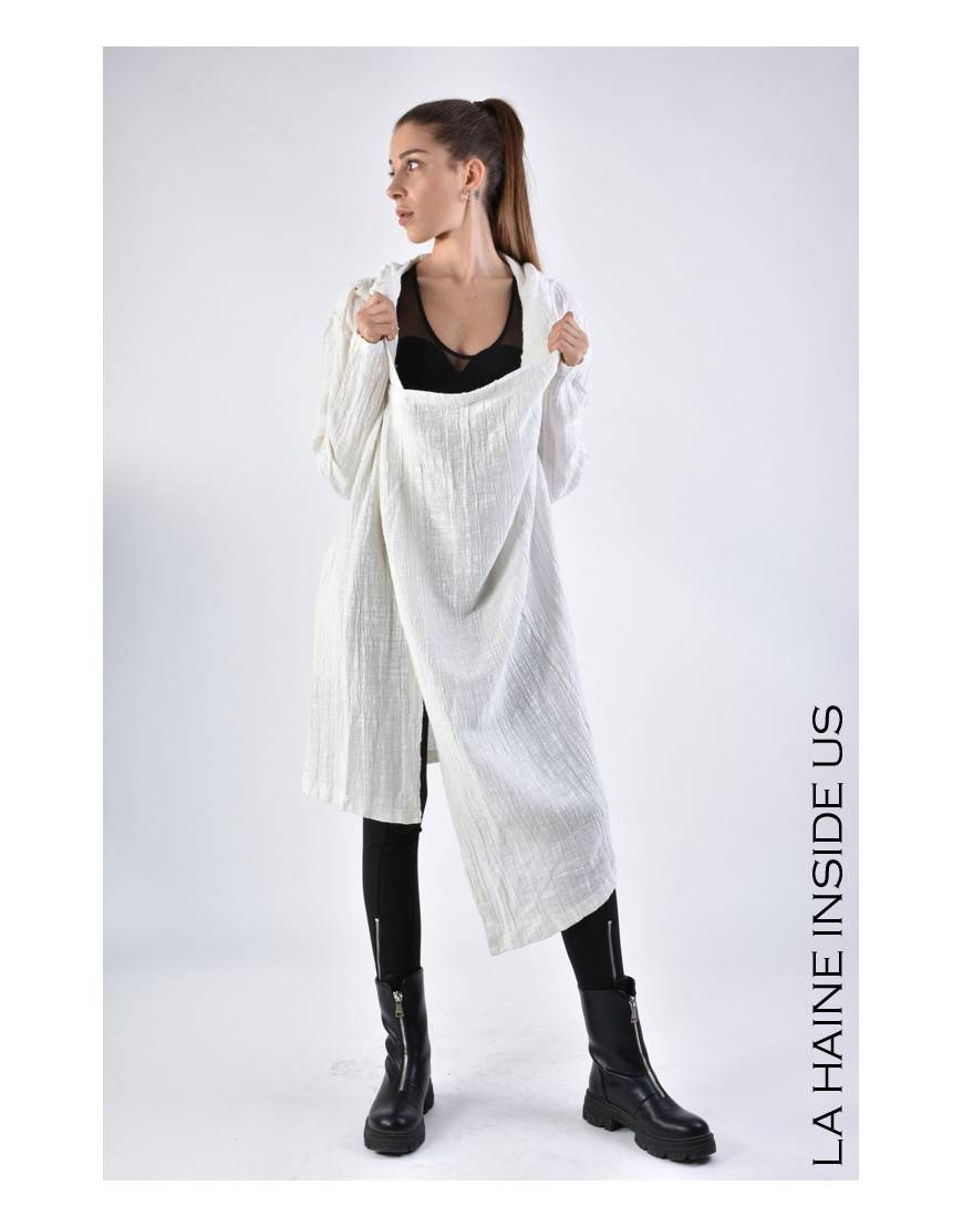 La haine inside us 3J LM164 CARDIGAN UNISEX D Bianco Prezzo Ridotto