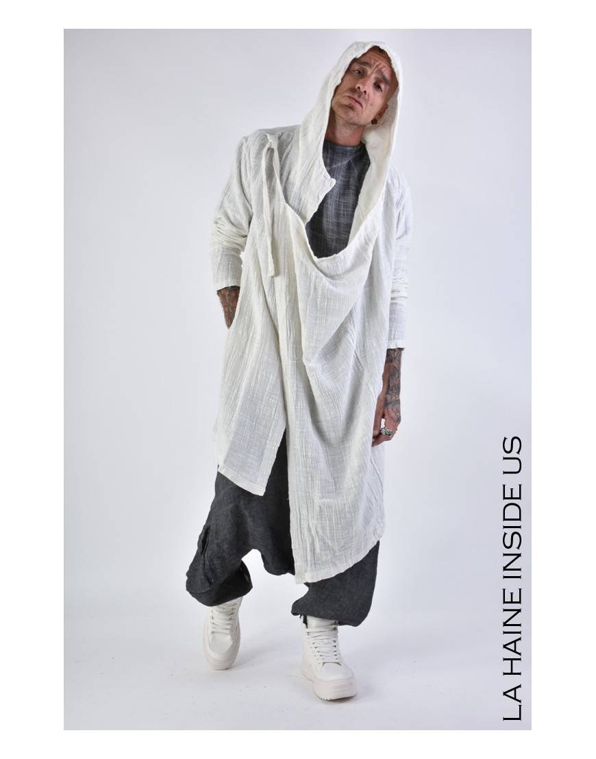 La haine inside us 3J LM164 CARDIGAN UNISEX U Bianco Convenienza