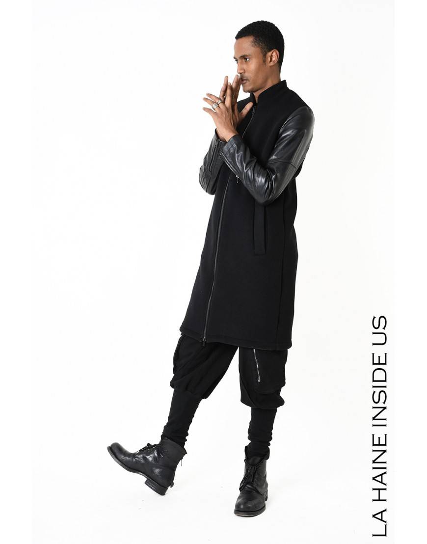La haine inside us 3B LM183 CAPPOTTO Nero Saldi Di Fabbrica