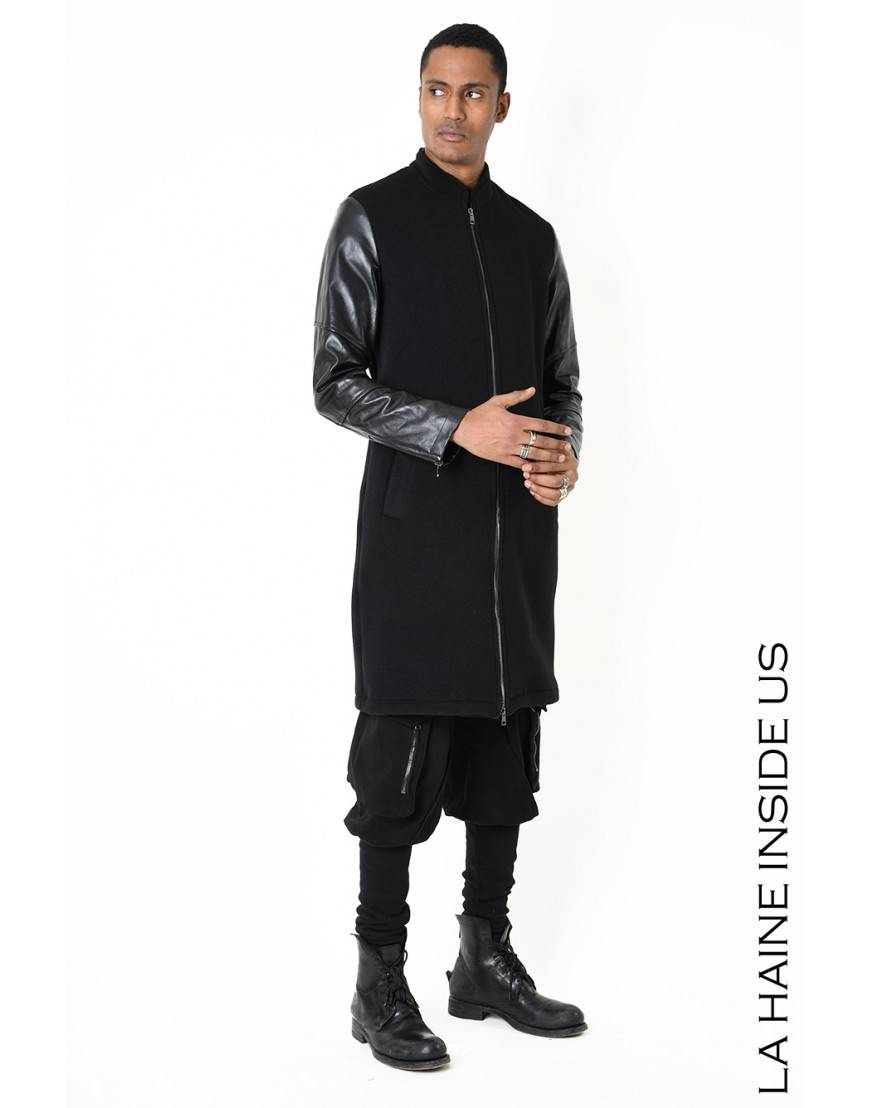 La haine inside us 3B LM183 CAPPOTTO Nero Saldi Di Fabbrica