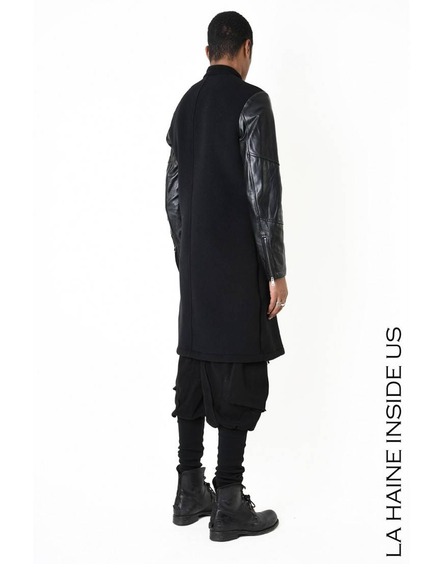 La haine inside us 3B LM183 CAPPOTTO Nero Saldi Di Fabbrica