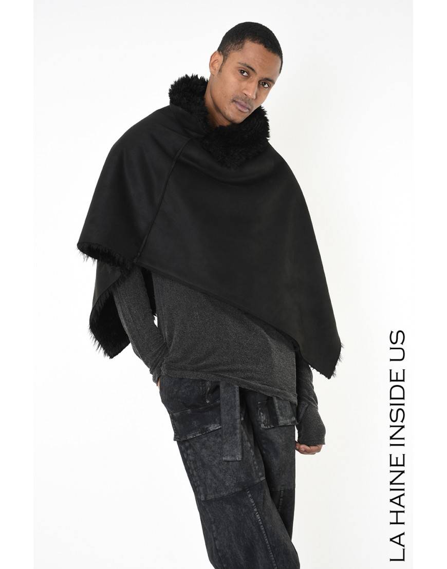 La haine inside us 4- LW862 PONCHO UNISEX U Nero Consegna Veloce