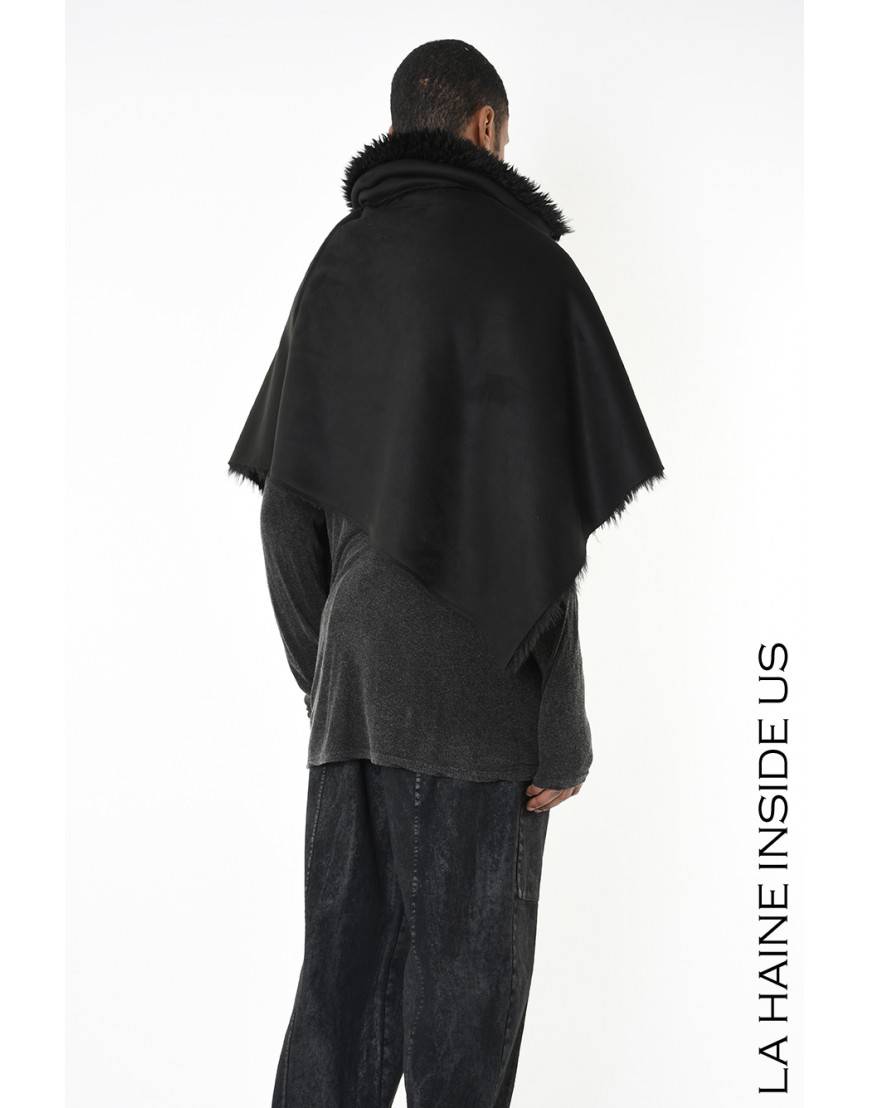 La haine inside us 4- LW862 PONCHO UNISEX U Nero Consegna Veloce