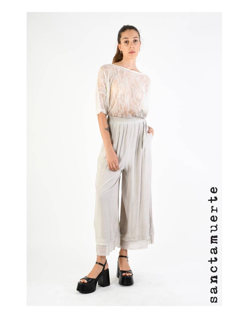 La haine inside us 9B SM339 PANTALONE Ivory Saldi Di Fabbrica