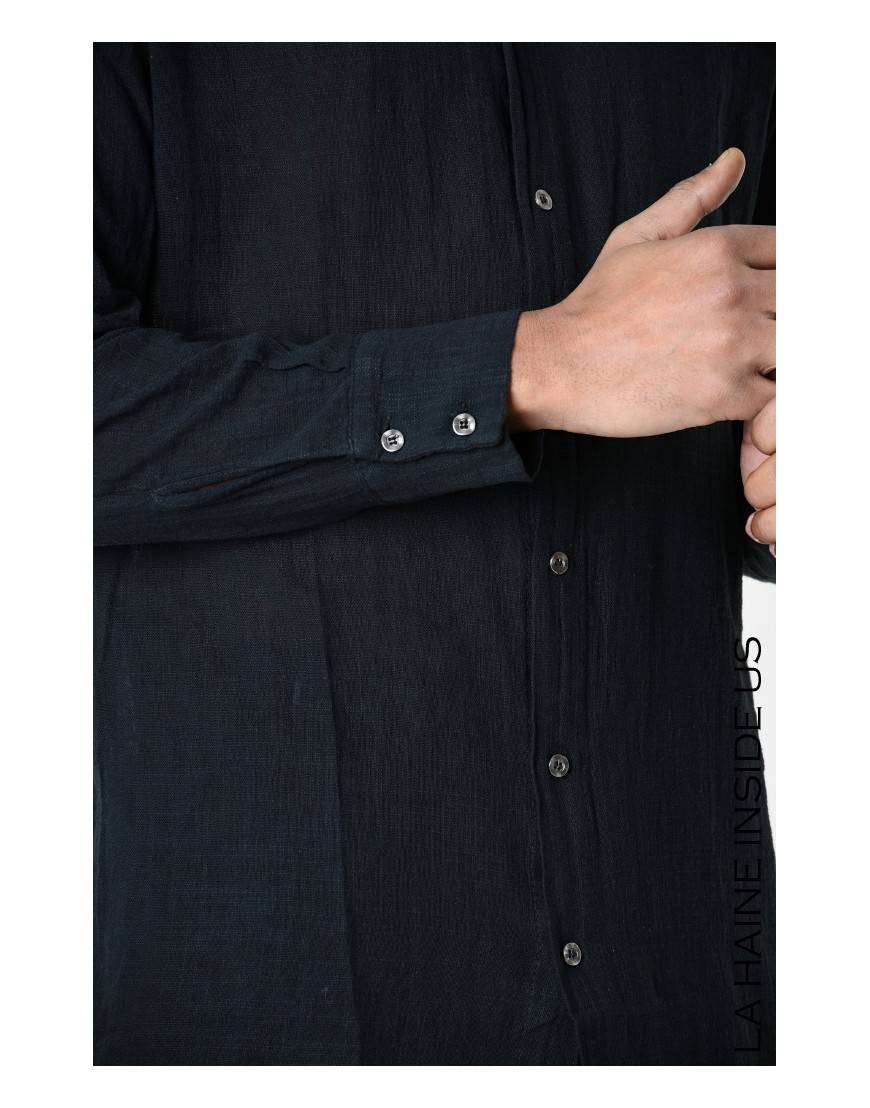La haine inside us 3V LM114 CAMICIA Nero Saldi Di Fabbrica
