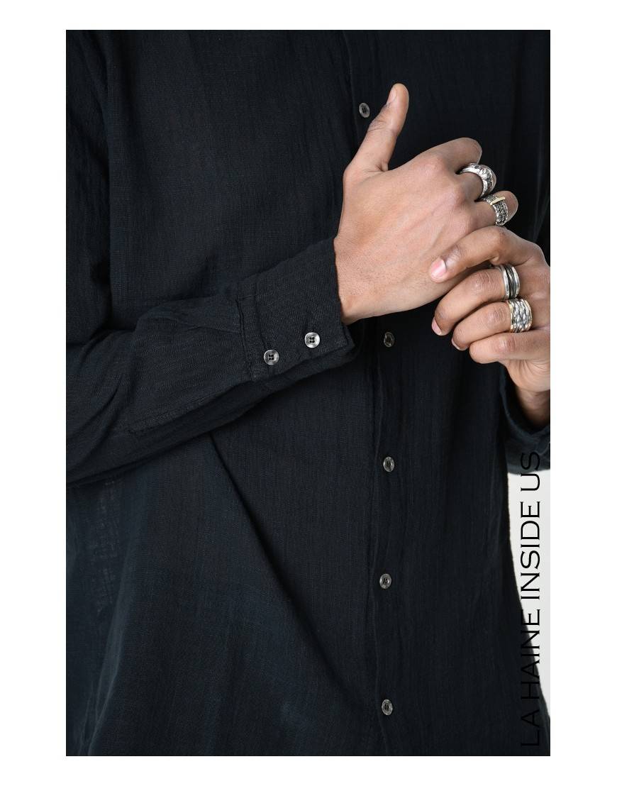 La haine inside us 3V LM118 CAMICIA Nero In Saldo