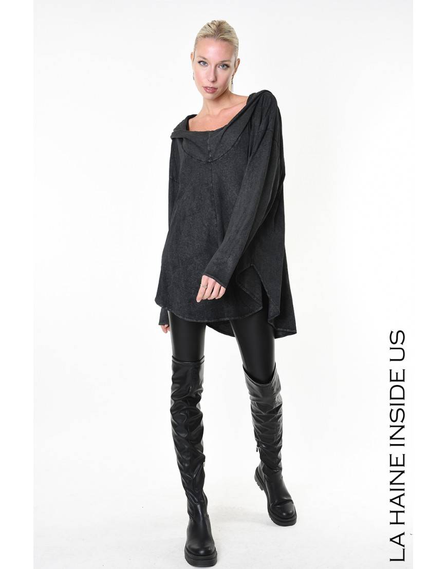 La haine inside us 4B LW882 MAGLIA Nero Vendita Economica