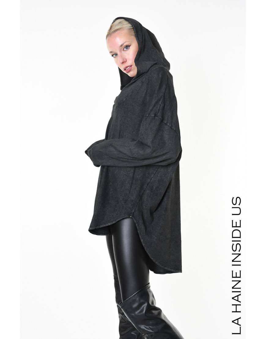 La haine inside us 4B LW882 MAGLIA Nero Vendita Economica