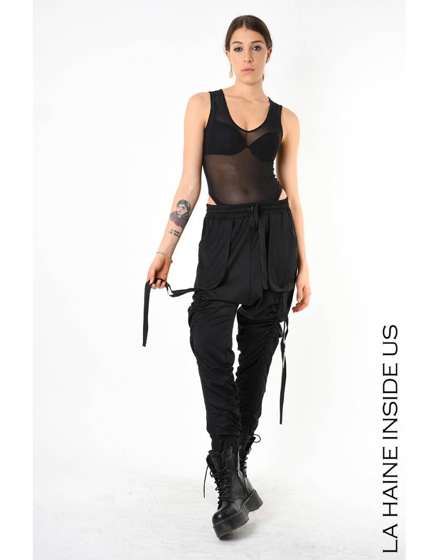 La haine inside us 4B LW836 PANTALONE Nero Consegna Veloce