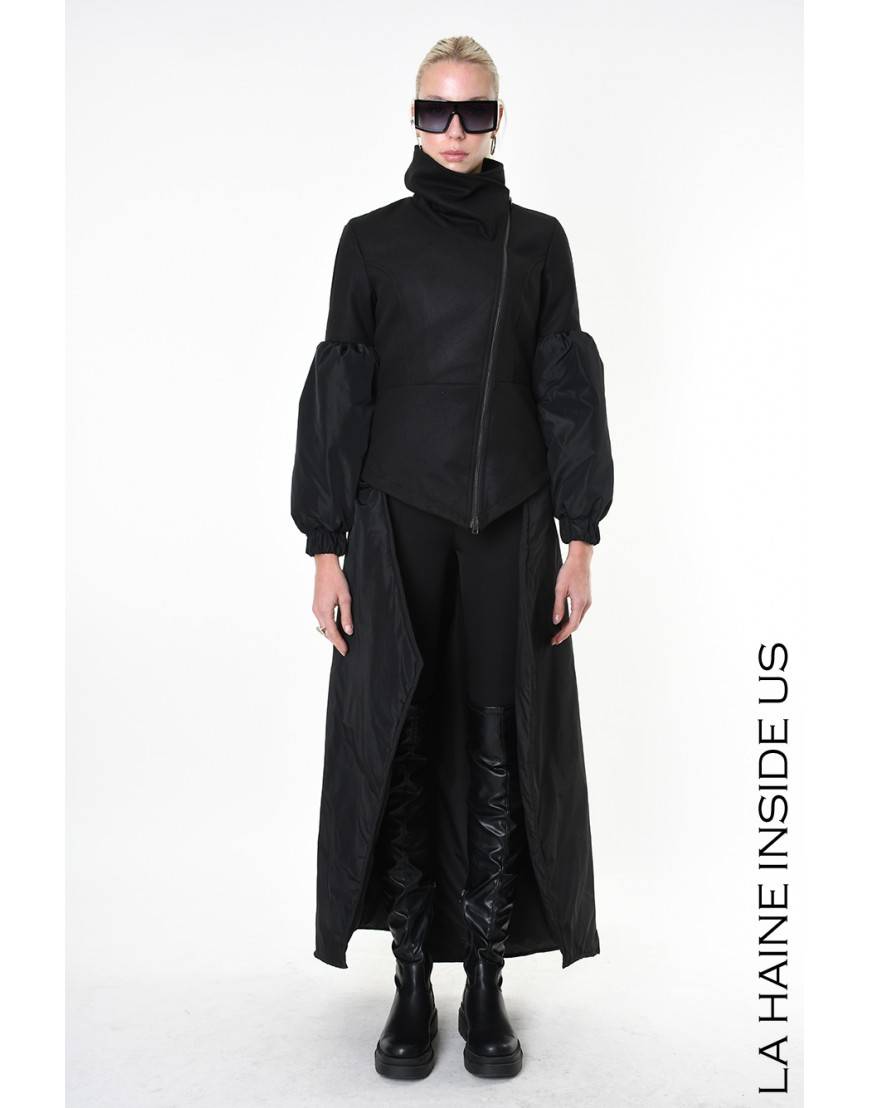 La haine inside us 4B LW837 CAPPOTTO Nero Promozione Limitata