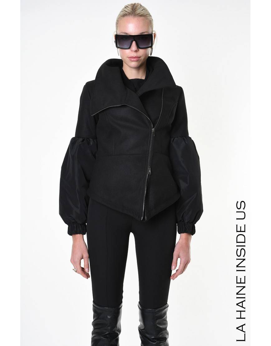 La haine inside us 4B LW837 CAPPOTTO Nero Promozione Limitata