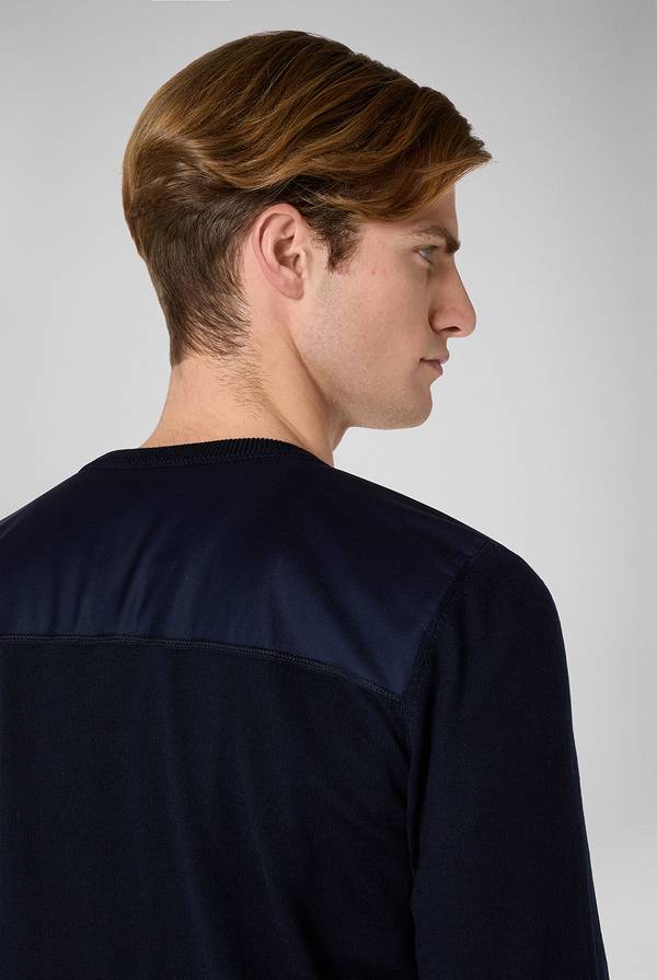 Lab. Pal Zileri Girocollo in lana con dettagli in nylon Outlet