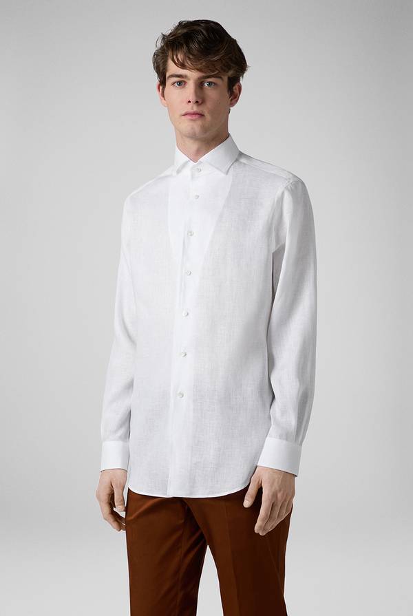 Lab. Pal Zileri Camicia in lino bianca In Linea