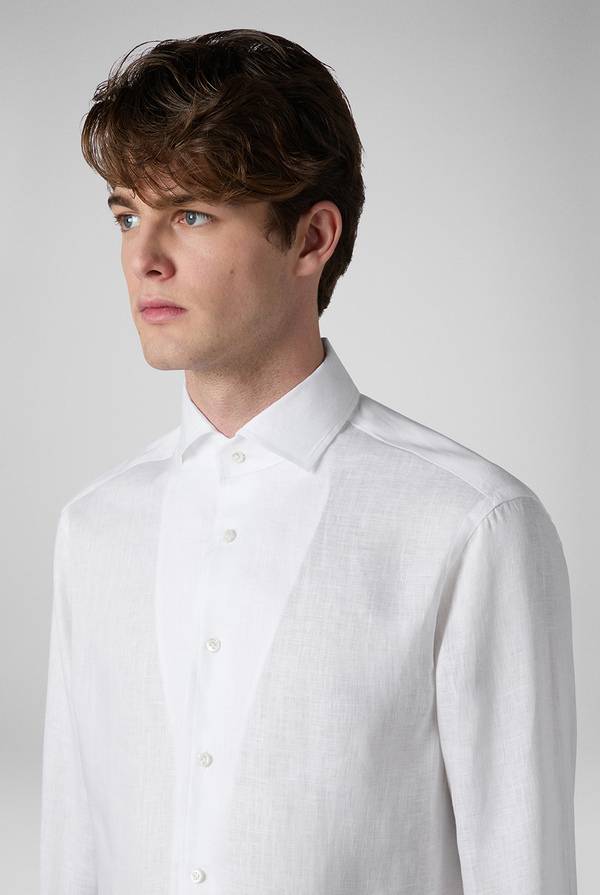 Lab. Pal Zileri Camicia in lino bianca In Linea