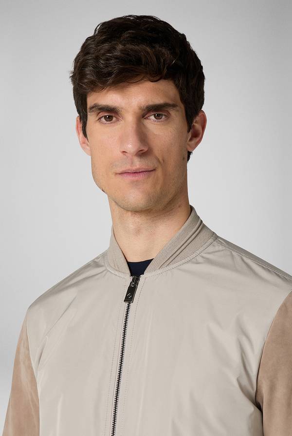 Lab. Pal Zileri Bomber beige in nylon e suede Presa