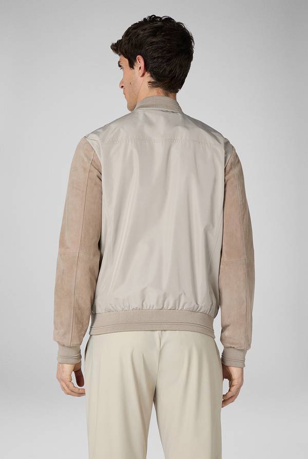 Lab. Pal Zileri Bomber beige in nylon e suede Presa