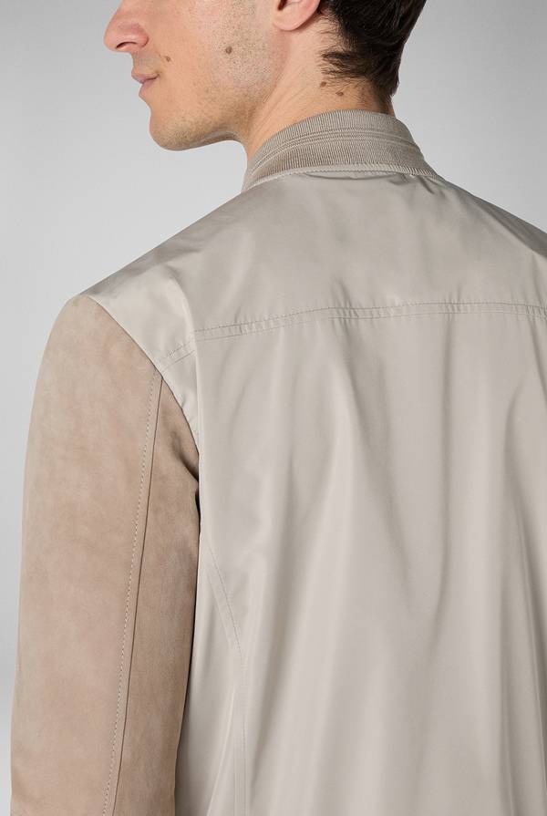 Lab. Pal Zileri Bomber beige in nylon e suede Presa