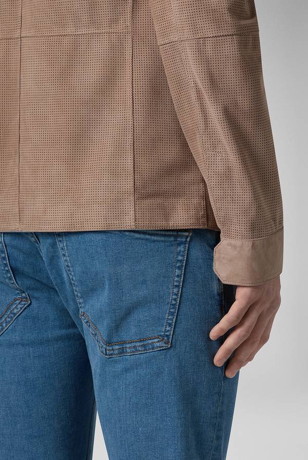 Lab. Pal Zileri Overshirt in suede e nappa micro perforata Economico